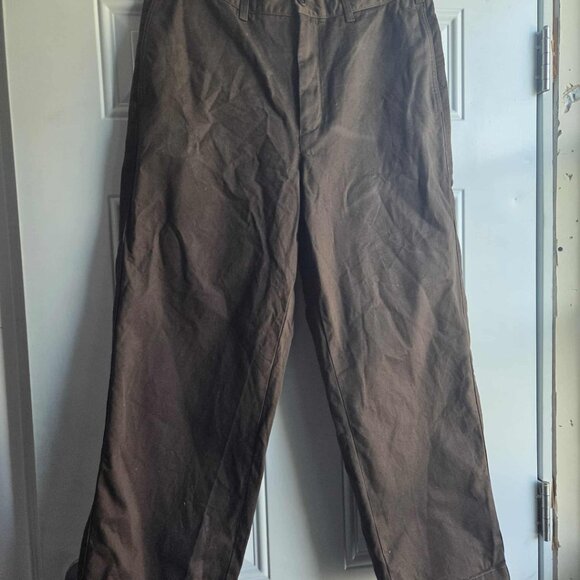 Uniqlo STRAIGHT CHINO PANTS/ Relaxed Fit 35 Waist Dark Brown - Picture 3 of 4